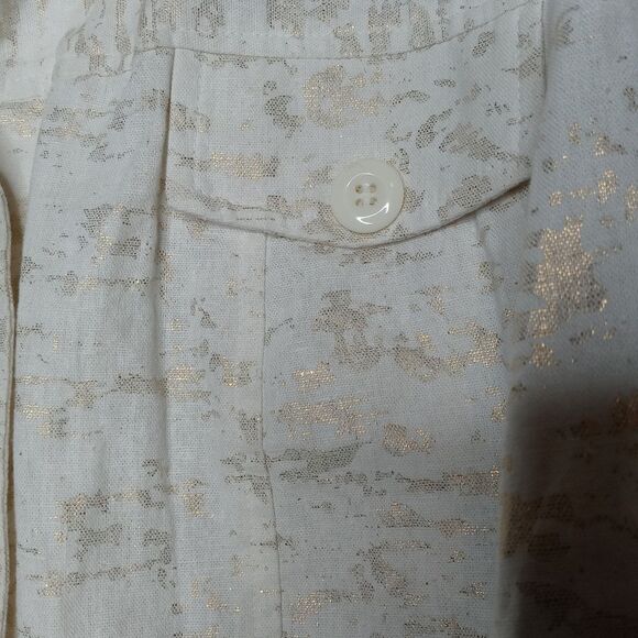 Ashley Stewart Gold and White Crop Jacket - Picture 3 of 5